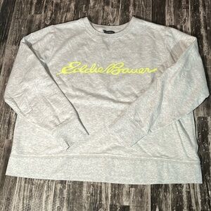 Eddie Bauer Gray Sweatshirt with Yellow Logo